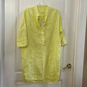 NWT 120% LINO Yellow Dress Size 42